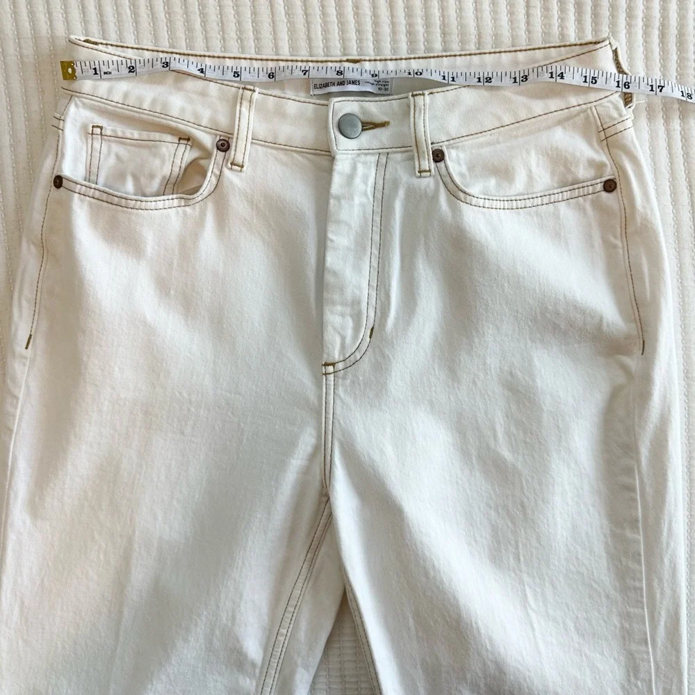 Elizabeth and James High Rise Straight Leg Off White Jeans - Picture 6 of 9